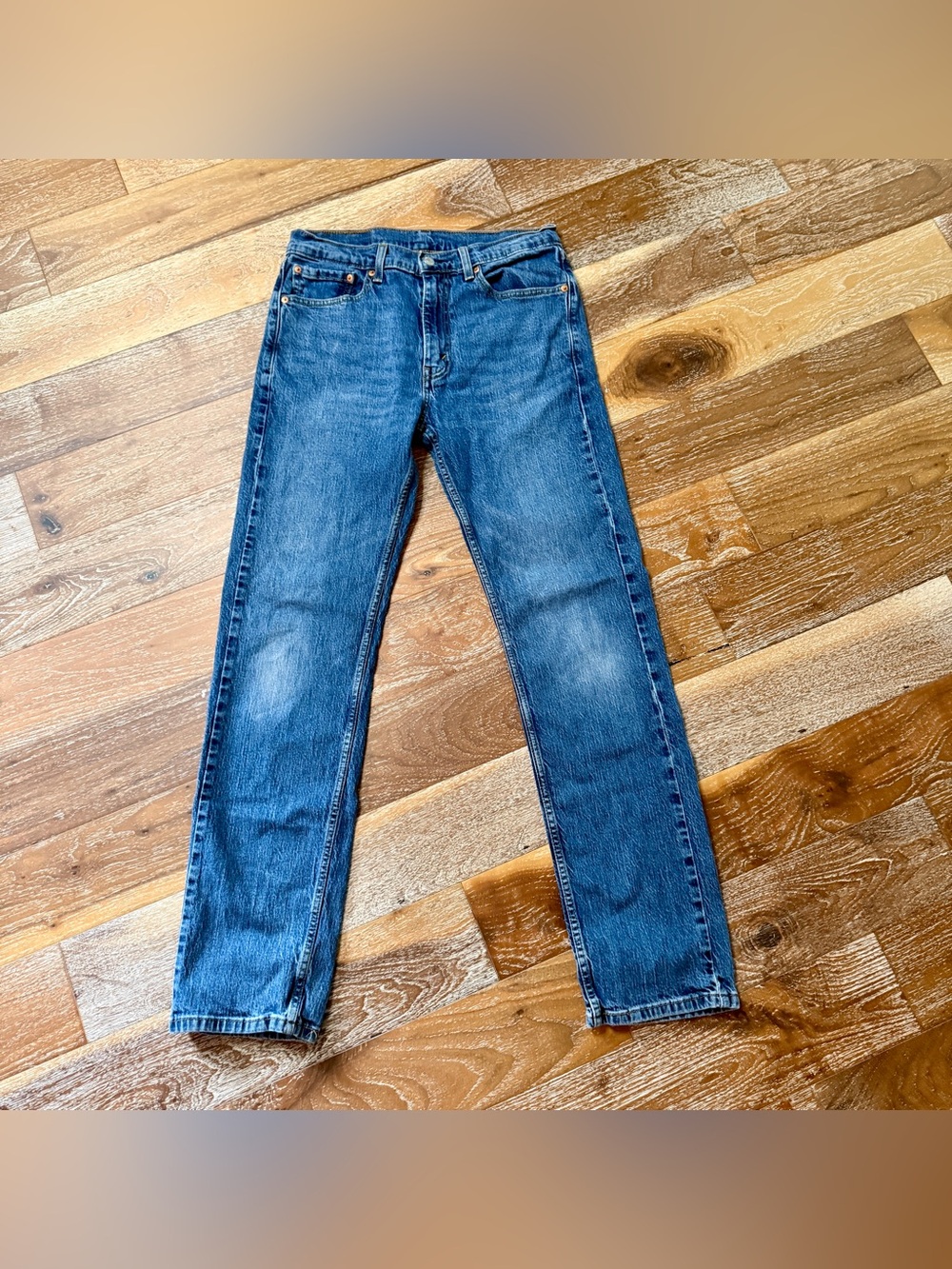 Levi's 505 Men's Blue Straight Leg Classic Denim Jeans 32 x 34 - Picture 3 of 11
